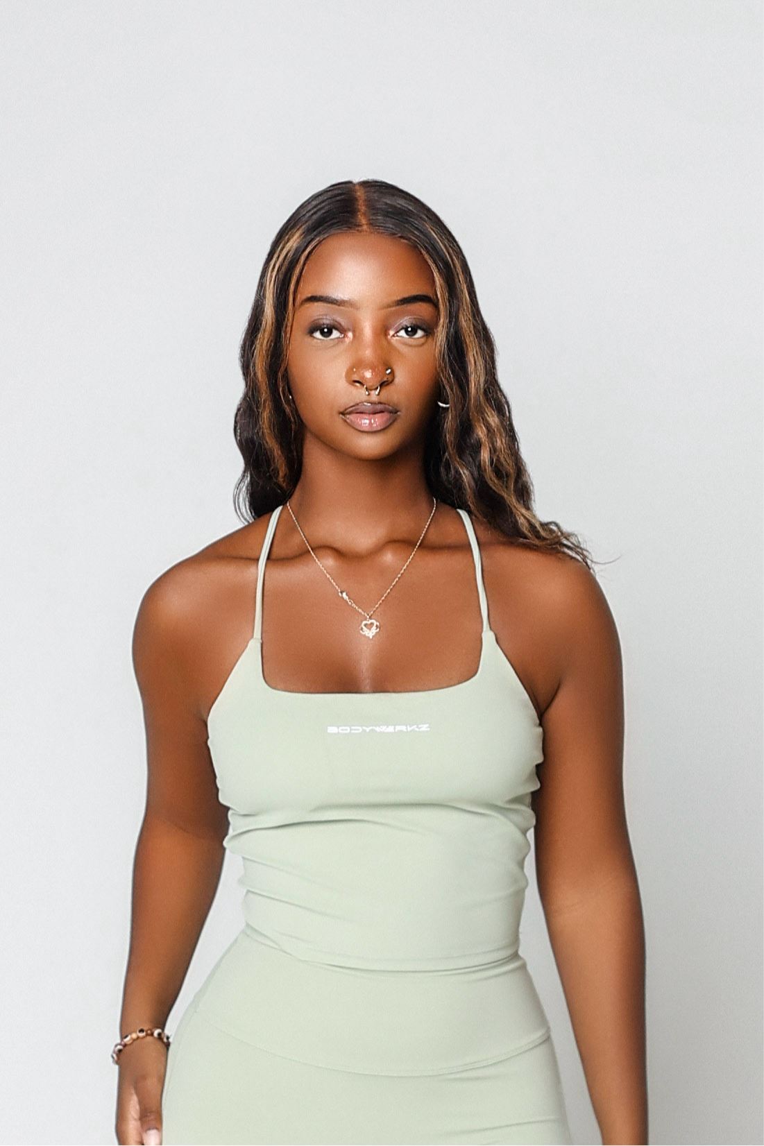 Cross back tank bodywerkz S Mint green 