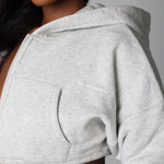 HEATHER GREY OVERSIZED CROPPED JACKET bodywerkz 