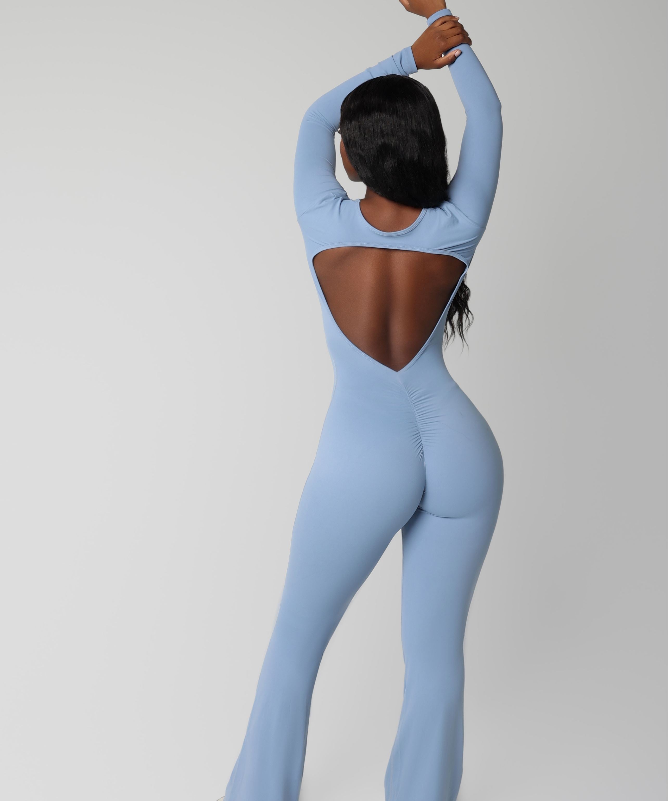 OPEN V BACK FLARE JUMPSUIT bodywerkz 